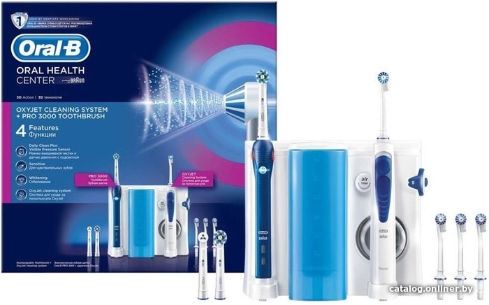 Электрическая зубная щетка и ирригатор Oral-B Oxyjet Cleaning System + Pro 3000 Toothbrush (OC20.535.3)
Электрическая зубная щетка и ирригатор Oral-B Oxyjet Cleaning System + Pro 3000 Toothbrush (OC20.535.3)