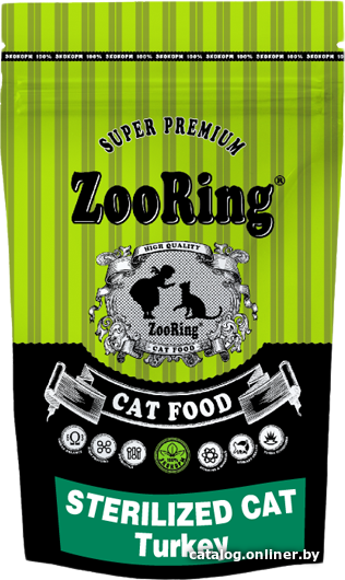 Сухой корм для кошек ZooRing Sterilized Turkey (для стерилизованных с индейкой) 350 г
Сухой корм для кошек ZooRing Sterilized Turkey (для стерилизованных с индейкой) 350 г