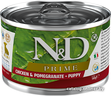 Консервированный корм для собак Farmina N&D Prime Chicken & Pomegranate Puppy Mini 140 г
Консервированный корм для собак Farmina N&D Prime Chicken & Pomegranate Puppy Mini 140 г