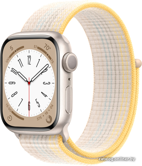 Умные часы Apple Watch Series 8 41 мм (алюминиевый корпус, звездный свет/звездный свет, нейлоновый ремешок)
Умные часы Apple Watch Series 8 41 мм (алюминиевый корпус, звездный свет/звездный свет, нейлоновый ремешок)