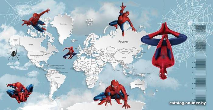 Фотообои Citydecor Superhero Spiderman 7 с защитным покрытием карта и ростомер, 500x260
Фотообои Citydecor Superhero Spiderman 7 с защитным покрытием карта и ростомер, 500x260