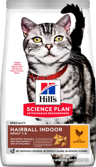 Сухой корм для кошек Hill's Plan Adult Hairball Control для выведения шерсти из желудка у домашних кошек, с курицей 10 кг
Сухой корм для кошек Hill's Plan Adult Hairball Control для выведения шерсти из желудка у домашних кошек, с курицей 10 кг