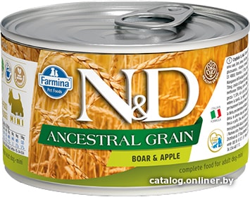 Консервированный корм для собак Farmina N&D Ancestral Grain Boar & Apple Adult Mini Wet Food 0.14 кг
Консервированный корм для собак Farmina N&D Ancestral Grain Boar & Apple Adult Mini Wet Food 0.14 кг