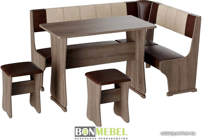 Обеденная группа Bon Mebel Гамма тип 1 (дуб сонома трюфель/кожзам шоколад/кожзам бежевый)
Обеденная группа Bon Mebel Гамма тип 1 (дуб сонома трюфель/кожзам шоколад/кожзам бежевый)