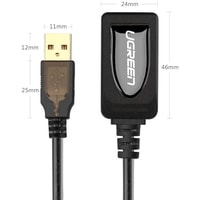 Удлинитель Ugreen US121 10323 USB Type-A - USB Type-A (15 м, черный)