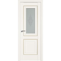 Межкомнатная дверь ProfilDoors 28U L 80x200 (дарквайт/стекло кристалл матовый/золото)