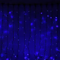 Световой дождь Luazon Занавес (пвх черный, 2x3 м, синий) [1080244]