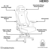 Кресло Noblechairs Hero PU (черный/красный)