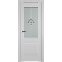 Межкомнатная дверь ProfilDoors Классика 2U L 90x200 (манхэттен/матовое с коричневым фьюзингом)