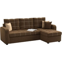 Угловой диван Craftmebel Ливерпуль угловой (боннель, вельвет, коричневый/бежевый)