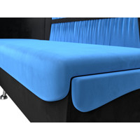 Угловой диван Лига диванов Сидней 263 левый 107371 (велюр, голубой/черный)