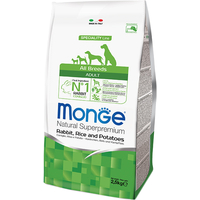 Сухой корм для собак Monge All Breeds Adult Monoprotein Rabbit, Rice and Potatoes (для всех пород с кроликом, рисом и картофелем) 2.5 кг