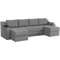 П-образный диван Craftmebel Сенатор (п-образный, боннель, рогожка, серый)