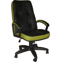 Кресло VIROKO STYLE Compact PLM (кожа, DMSL, черный/зеленый)