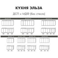 Готовая кухня Артём-Мебель Эльза СН-114 без стекла МДФ 1.8м (бетон белый/бетон серый)