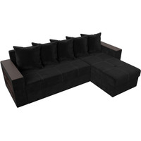 Угловой диван Лига диванов Дубай лайт правый 114153 (велюр черный)
