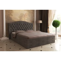 Кровать Bon Mebel Валенсия с ПМ 160x200 (велюр серый)