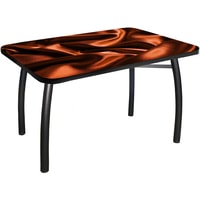 Кухонный стол Solt №34 110x70 (кромка черная/ноги усиленные/шелби-дуо черные)