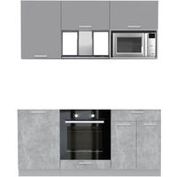 Готовая кухня Интерлиния Мила Лайт 1.7 ВТ без столешницы (серебристый/бетон)