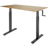 Стол для работы стоя ErgoSmart Manual Desk Compact 1380x800x18 мм (дуб натуральный/черный)
