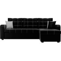 Угловой диван Лига диванов Ливерпуль 29090 (правый, экокожа, черный)