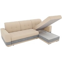 Угловой диван Mebelico Честер 61123 (правый, рогожка, бежевый/серый)