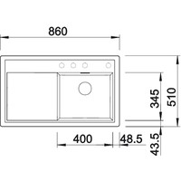 Кухонная мойка Blanco Zenar 45 S (жемчужный, левая) [520615]