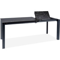 Кухонный стол Signal Metropol Cerammic 120/180x80 (черный мрамор/черный)