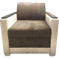Интерьерное кресло Виктория Мебель Премьер 1 ТР 203А (искусственная кожа/ткань, бежевый/коричневый)