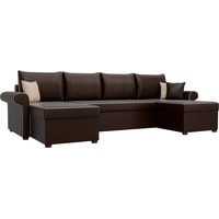 П-образный диван Лига диванов Милфорд 31580 (экокожа, коричневый)