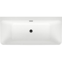Ванна Wellsee Bromance 170x78 231602003 (пристенная ванна белый глянец/матовый черный, экран, ножки, сифон-автомат матовый черный)