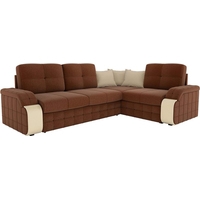 Угловой диван Mebelico Николь 60198 (коричневый/бежевый)