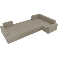 П-образный диван Mebelico Мэдисон-П 106854 (правый, бежевый/коричневый)