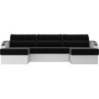 П-образный диван Лига диванов Форсайт 100825 (черный/белый)