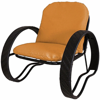 Кресло M-Group Фасоль 12370407 (черный ротанг/оранжевая подушка)