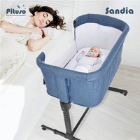 Приставная детская кроватка Pituso Sandia S5-US (индиго)