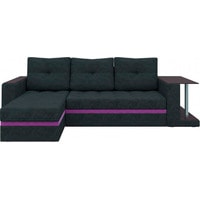 Угловой диван Craftmebel Атланта М угловой (боннель, левый, черный вельвет)