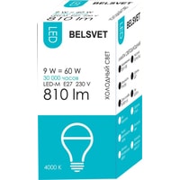 Светодиодная лампочка Belsvet LED-M A60 E27 9 Вт 4000 К