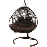 Подвесное кресло M-Group Для двоих Люкс 11510205 (коричневый ротанг/коричневая подушка)