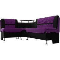 Угловой диван Лига диванов Сидней 263 левый 107382 (микровельвет, фиолетовый/черный)