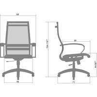Кресло Metta SK-2-BK Комплект 9, Pl тр/сечен (пластиковые ролики, черный)
