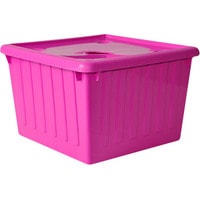 Ящик для хранения Алеана С крышкой 25 л (темно-розовый)