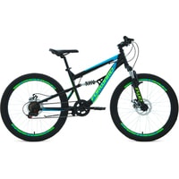 Велосипед Forward Raptor 24 2.0 disc 2021 (черный/голубой)