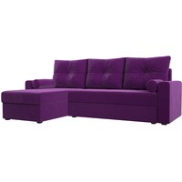Угловой диван Mio Tesoro Верона лайт левый (микровельвет, фиолетовый)