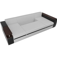 П-образный диван Лига диванов Майами 103065 (экокожа, белый/черный)