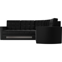 Угловой диван Лига диванов Белла 28206 (правый, экокожа, черный)