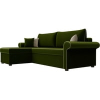 Угловой диван Лига диванов Милфорд 29061 (левый, микровельвет, зеленый)