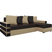 Угловой диван Craftmebel Венеция угловой (бнп, экокожа, коричневый/бежевый)