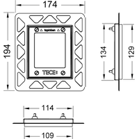 Рамка панели смыва Tece Монтажная рамка Loop Square Urinal 9242647 (черный)