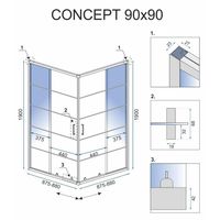 Душевой уголок Rea Concept 90x90 (черный/прозрачное стекло)